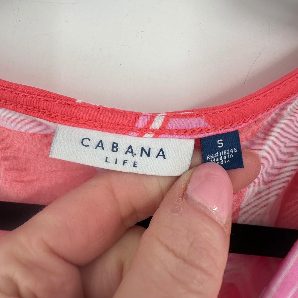 Cabana‎ Life Maxi Dress Women S Pink Geometric Stretch Resortwear Beach Tropical - Picture 2 of 8